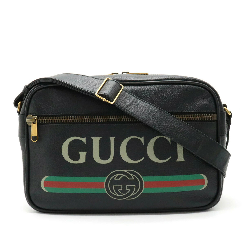 Gucci Messenger Bag Crossbody Leather Black